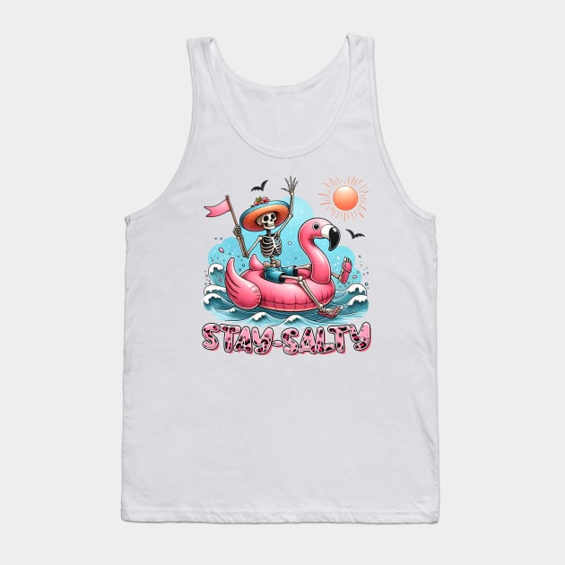 "Stay Salty" Funny Skeleton Tank Top by FlawlessSeams